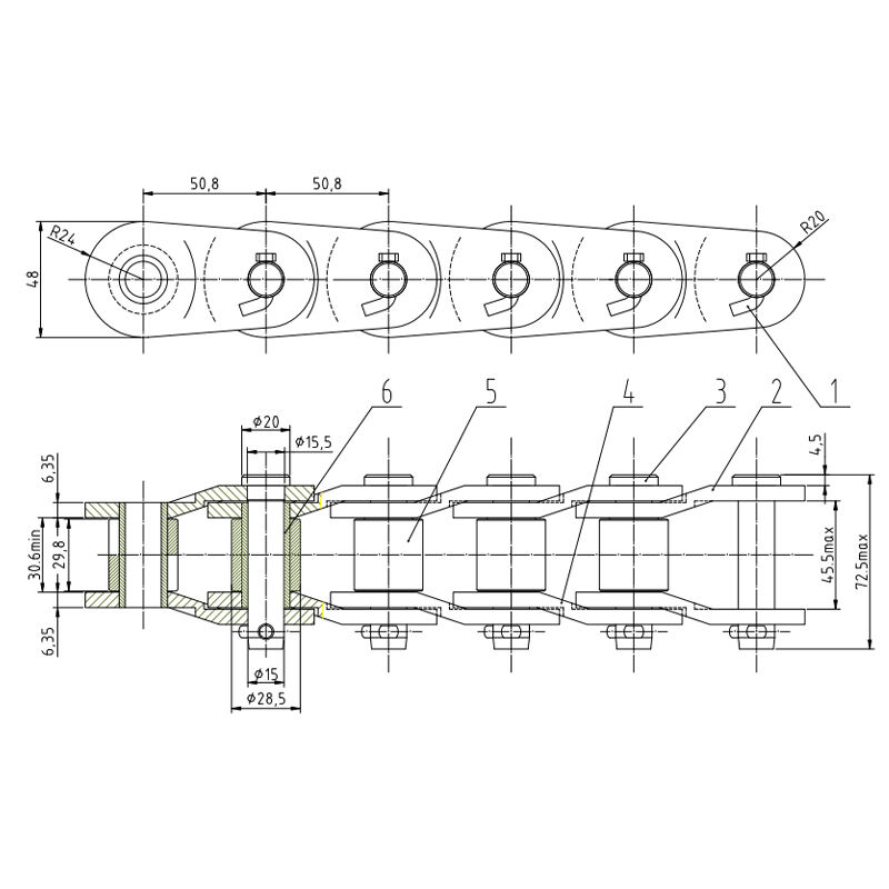 508 Engineer Chain HEAVY DUTY DRIVE CHAIN