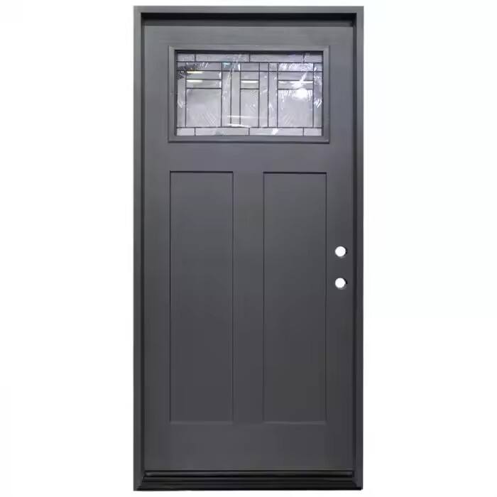 Modern Glass Window Fiberglass Front Door