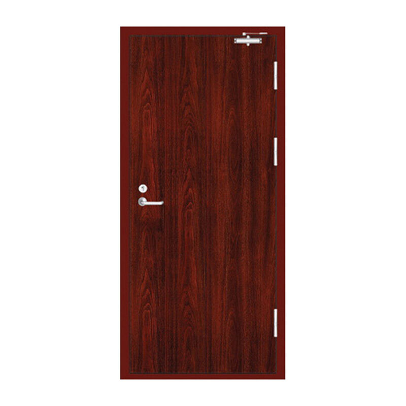 Single Steel Red Walnut Wooden Interior  Fire Door