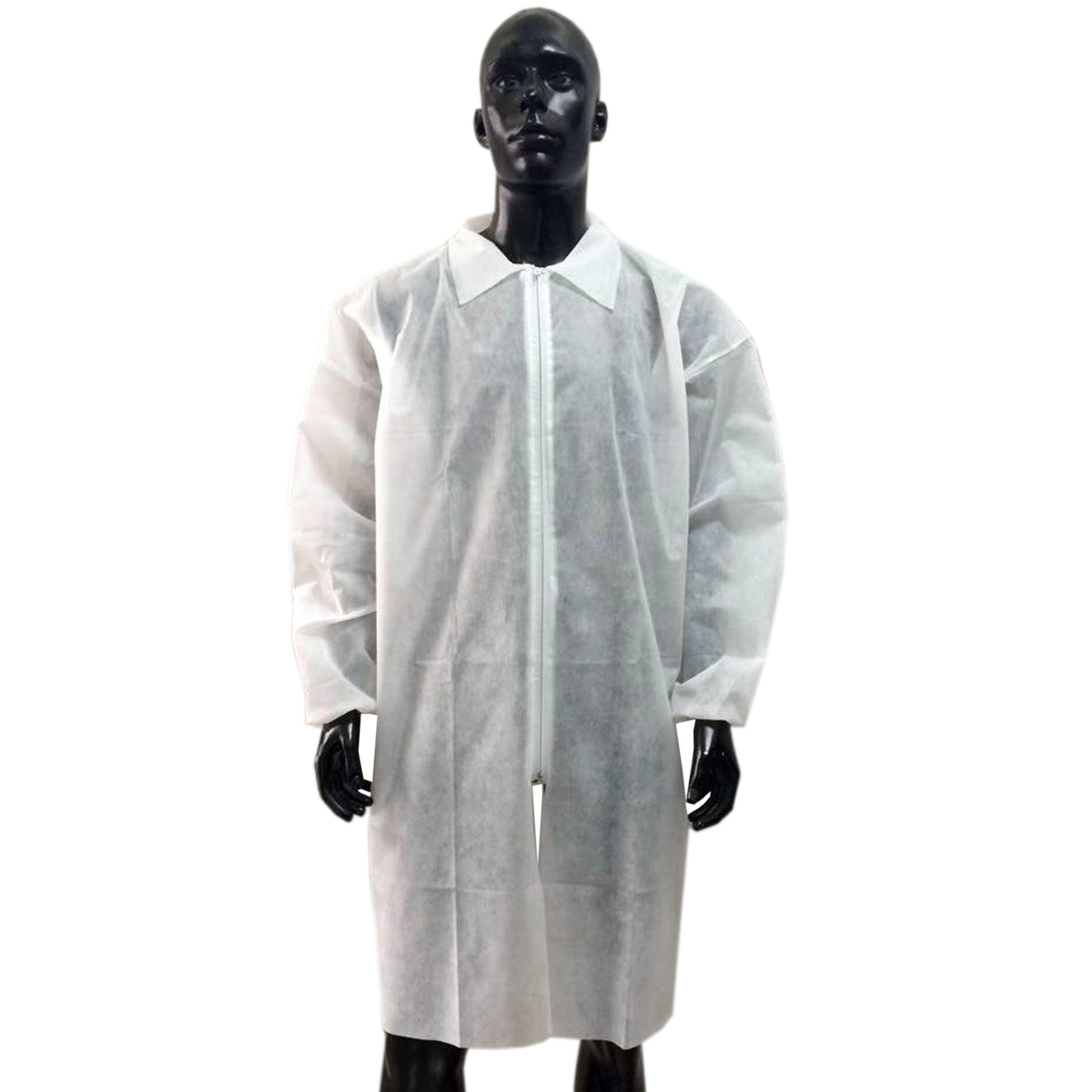 Lab coat with zipper