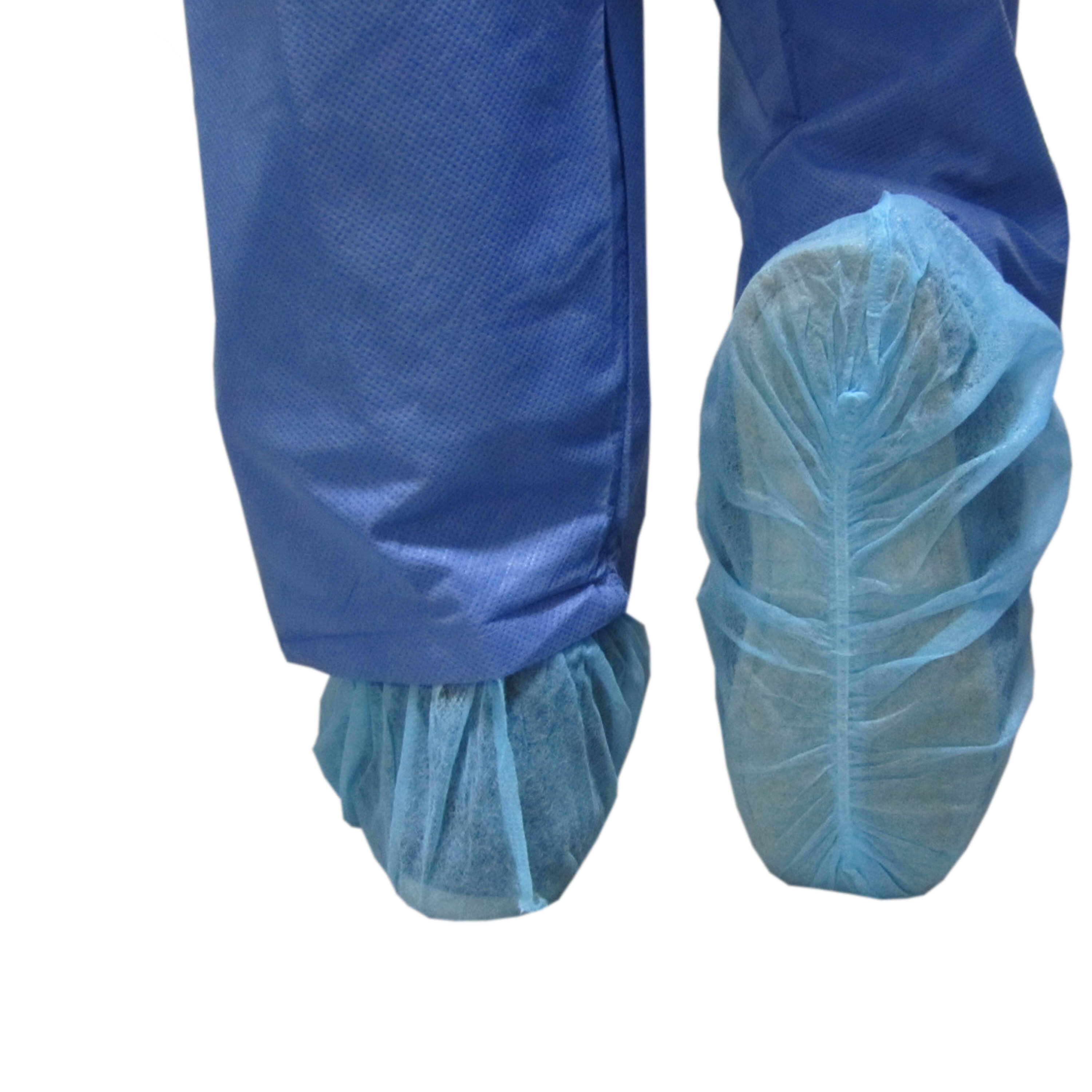 Nonwoven shoe cover with full elastic