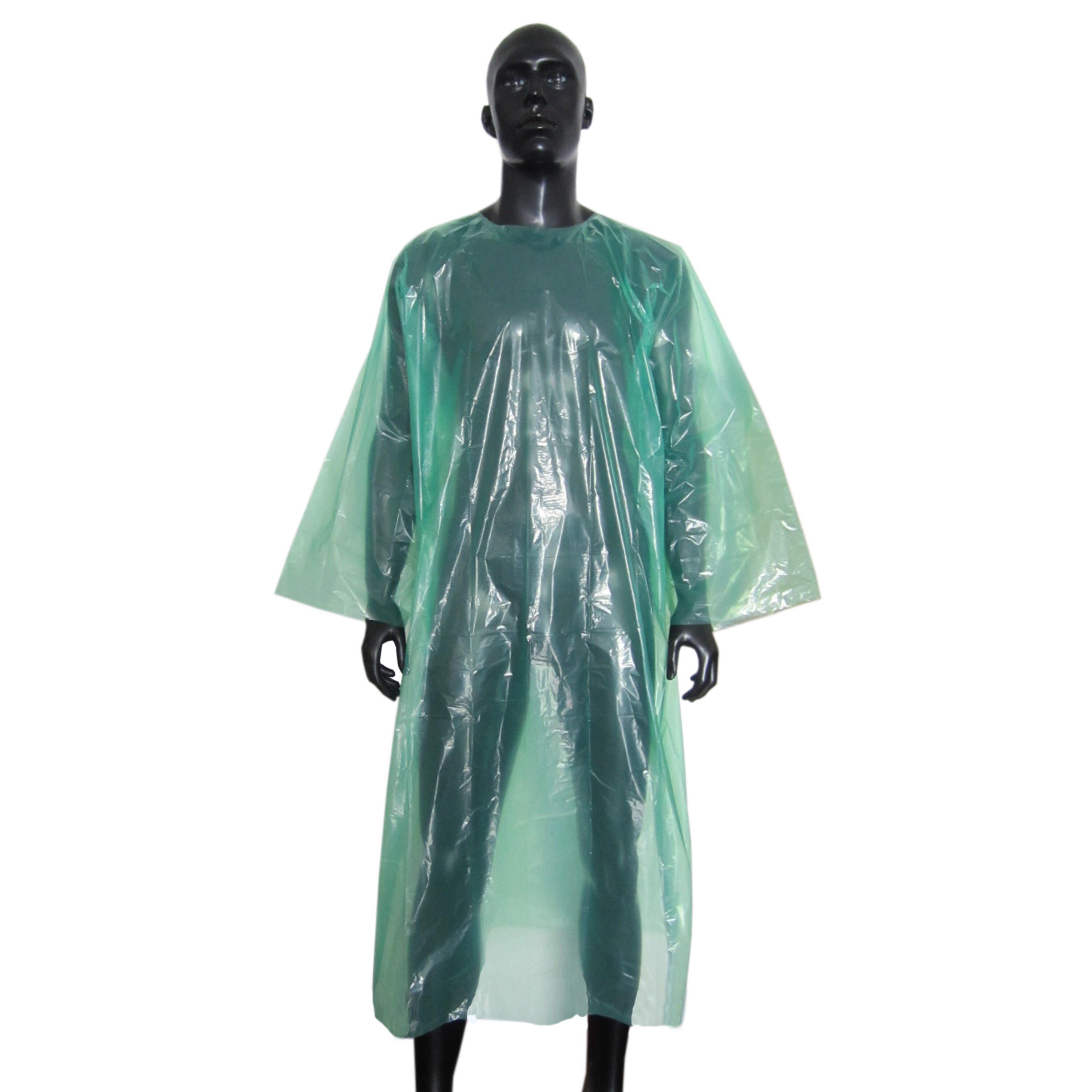 Plastic isolation gown