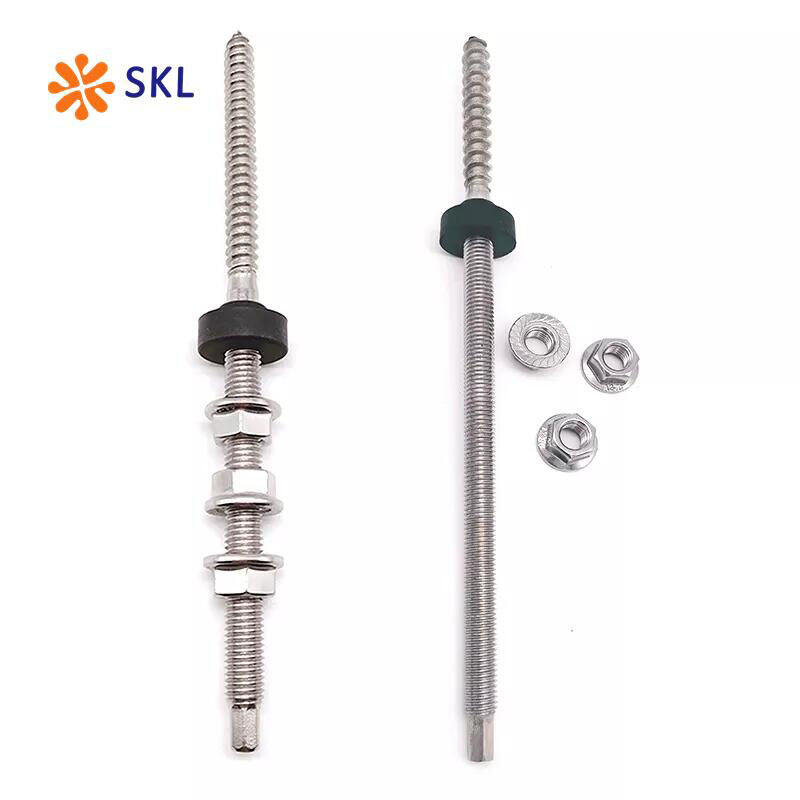 Double head adjustable self drilling hanger bolt for Solar Mounting