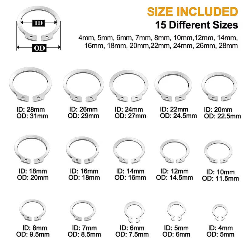 DIN471 DIN472 spring steel Circlip