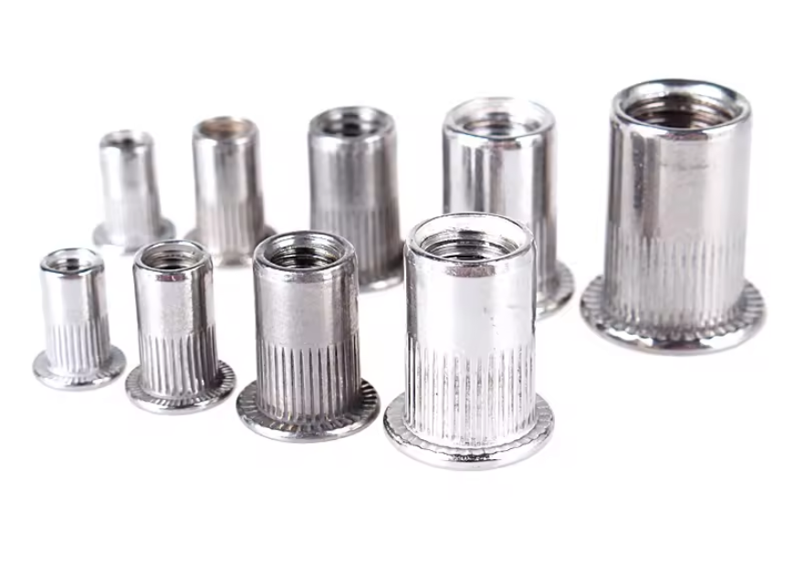 Cylindrical Waterproof Blind Knurled Flat Head Carbon Steel Rivet Nut