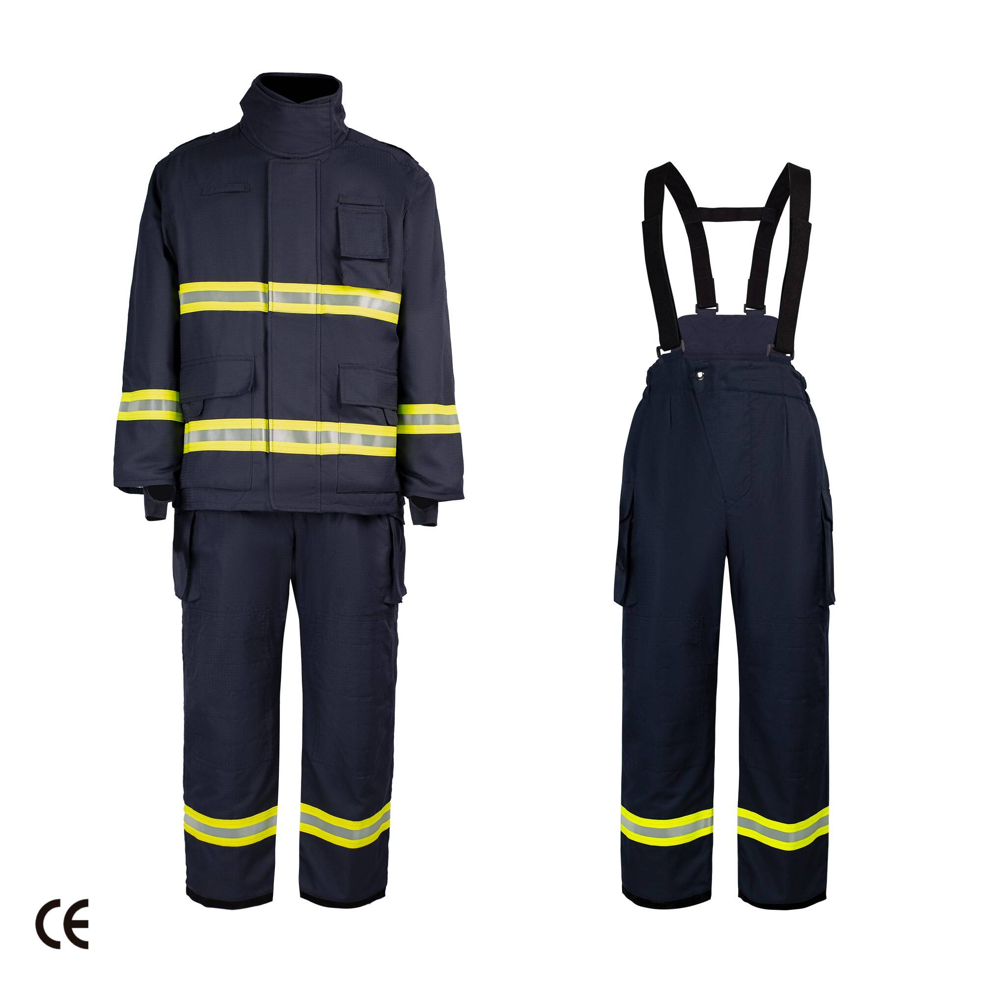 ATI-FIRE EN Navy Blue Fire Fighting Suit for Fireman Production with 360 ° Reflective Strip