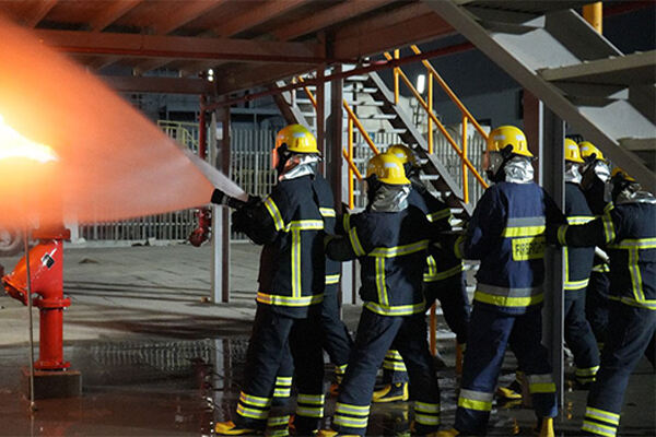 Esercitazione antincendio presso una grande compagnia petrolifera saudita