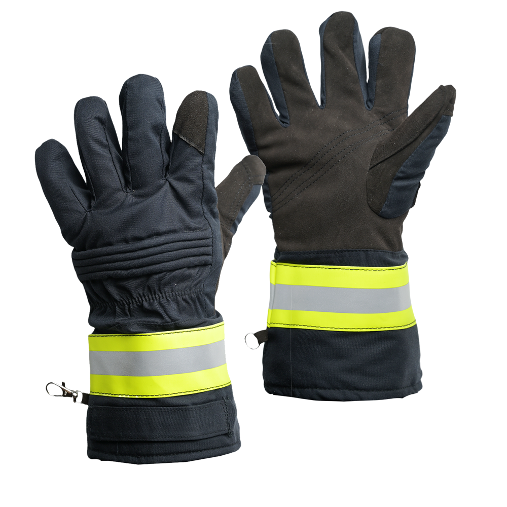 ANBEN FIRE EN659 Certificated Aramid Four Layers Cushioned back of hand Fireman Gloves(AB-LST-01)
