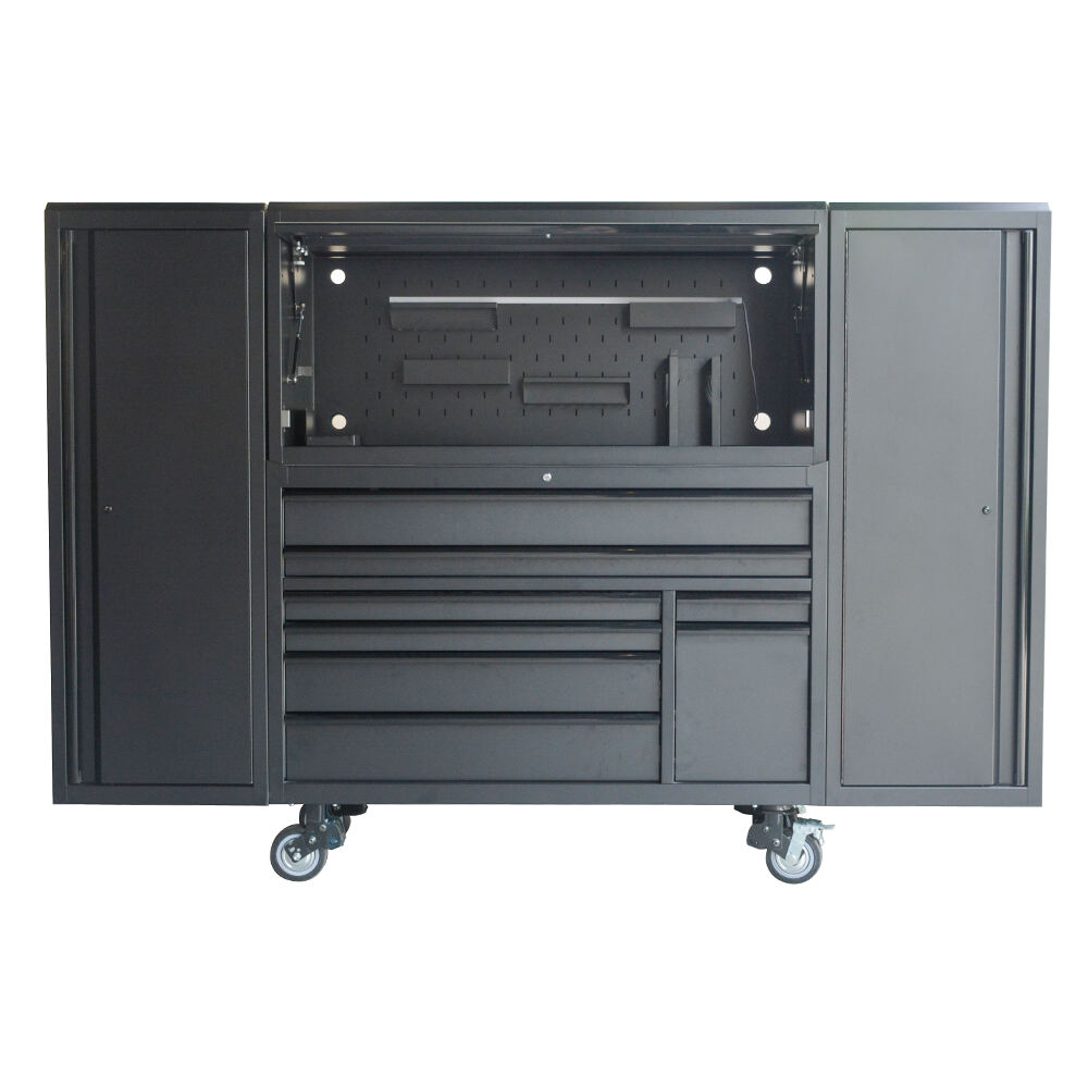 Professional 56-inch Tool Chest with 8 Drawers, Upper Tool Chest, and 2 Side Lockers