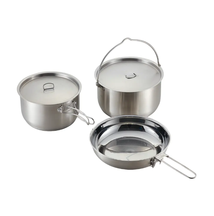 В чем преимущества наборов для кемпинга из нержавеющей стали по сравнению с алюминиевыми?