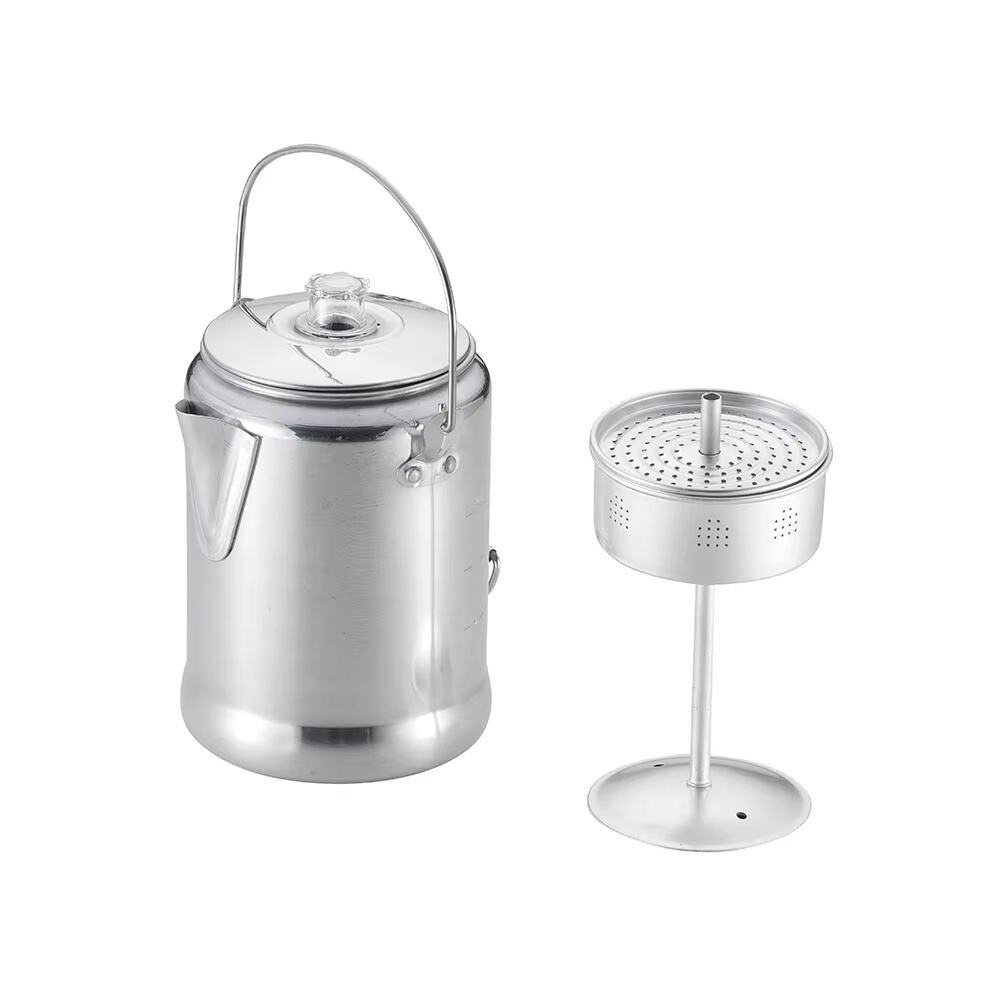 How does an aluminum percolator bring convenience to camping and survival trips
