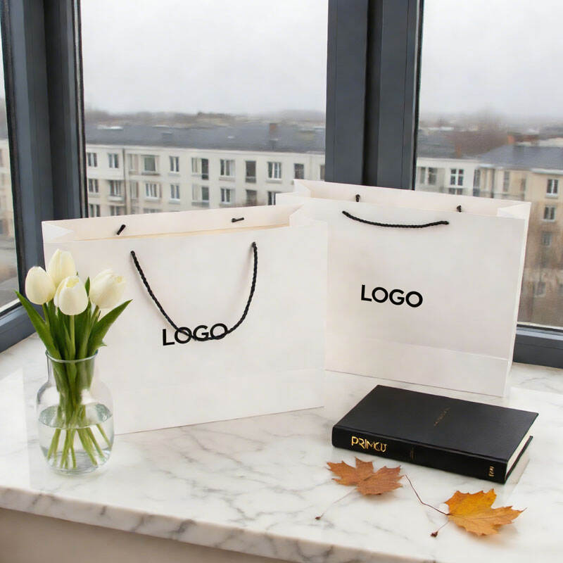 Klere Luukse Papier Inkopiesak Aangepaste Logo Handvatsel Tote Fyn Geskenkpapier Sak Boutique Winkel Hoë Kwaliteit Eco Aangepaste Papier Sak