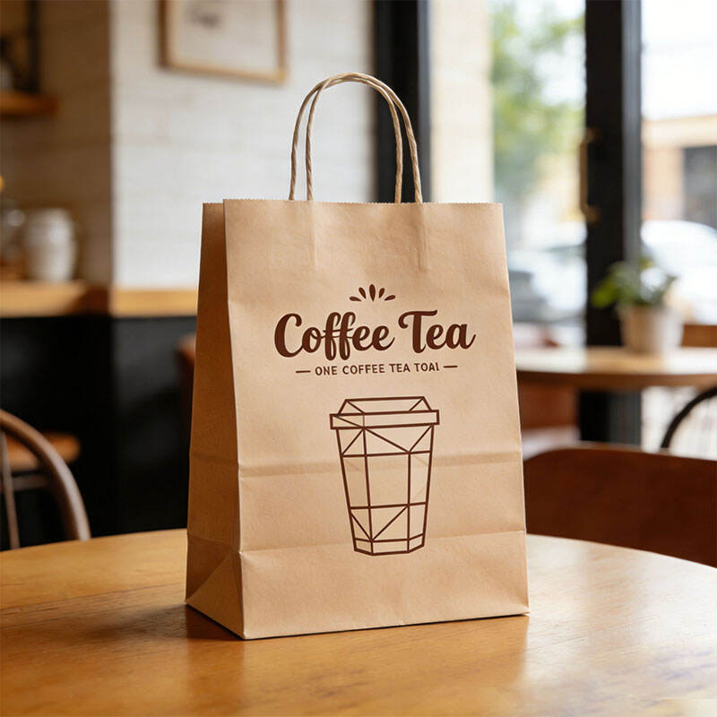 Aangepaste Logo Sterk Kraftpapier Sak Hoë Kwaliteit Gerecycleerde Omgewingsvriendelike Melksuip Vervoerbare Kraftpapier Sake