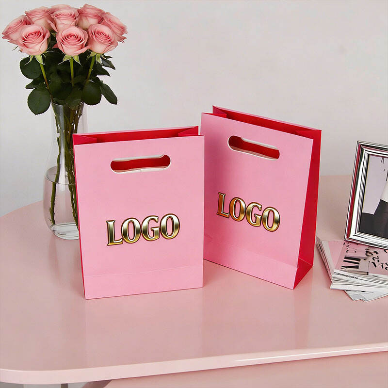 Aangepaste Gathandvats Embossed Warmte-Embossage Logo Juwele Papier Sak Luukse Papier Inkopiesak