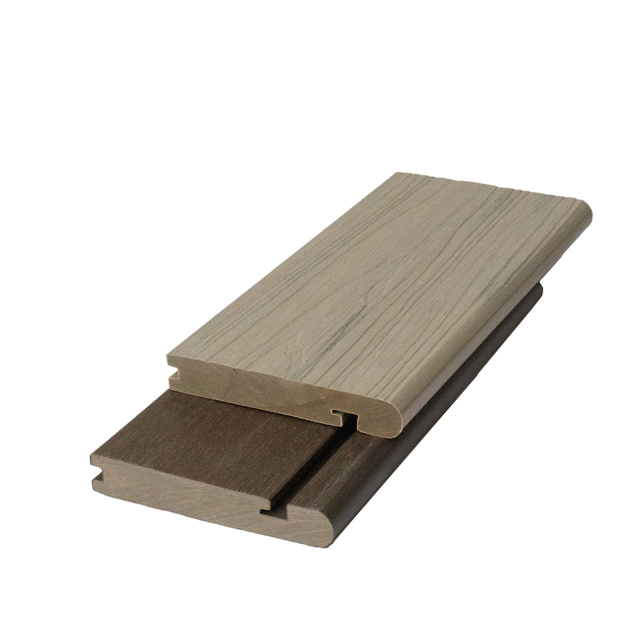 Co-Extrusions-Verbunddecking Bullnose Start Decking Board 138S23A/20A – Fortschrittliche Technologie – WPC-beschichtete Terrassendielen für den Außenbereich