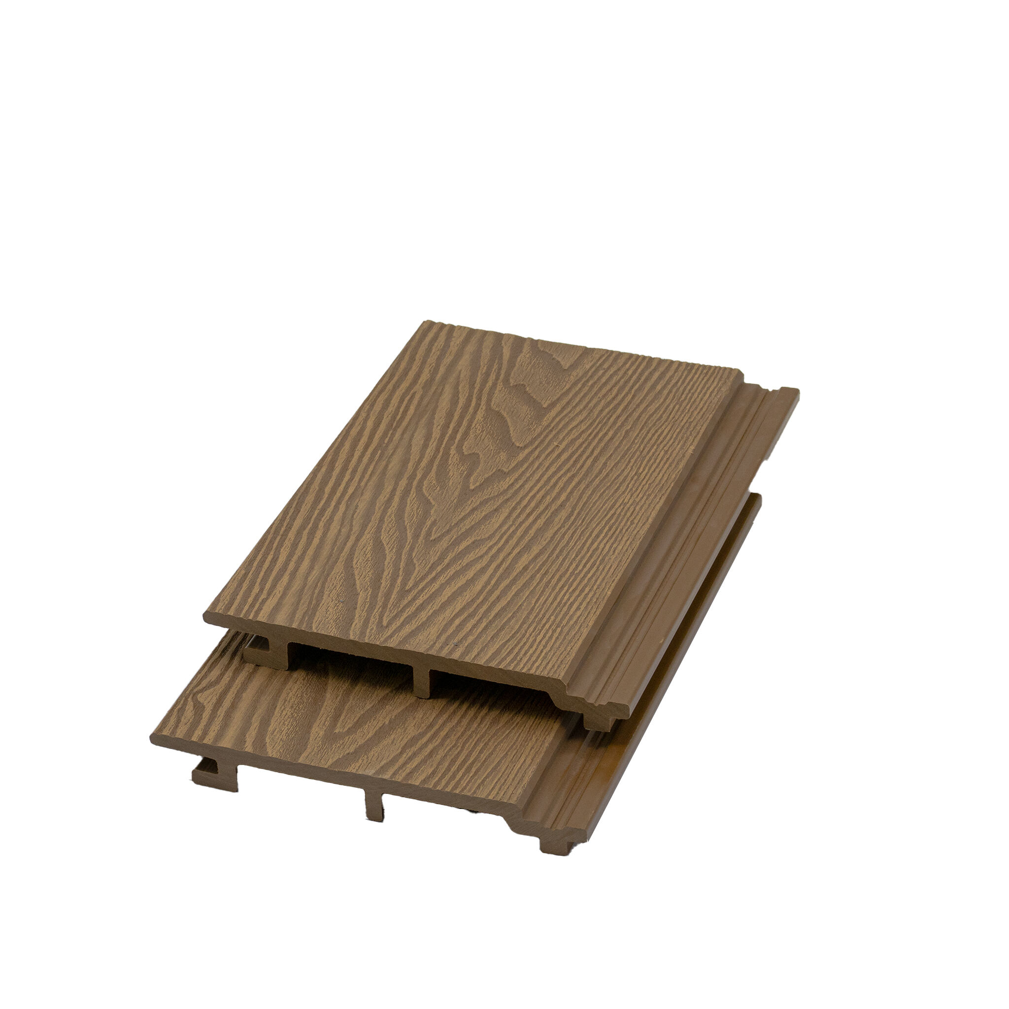 Revestimento de parede WPC em relevo 3D Revestimento composto de grão de madeira 174K21-Outdoor