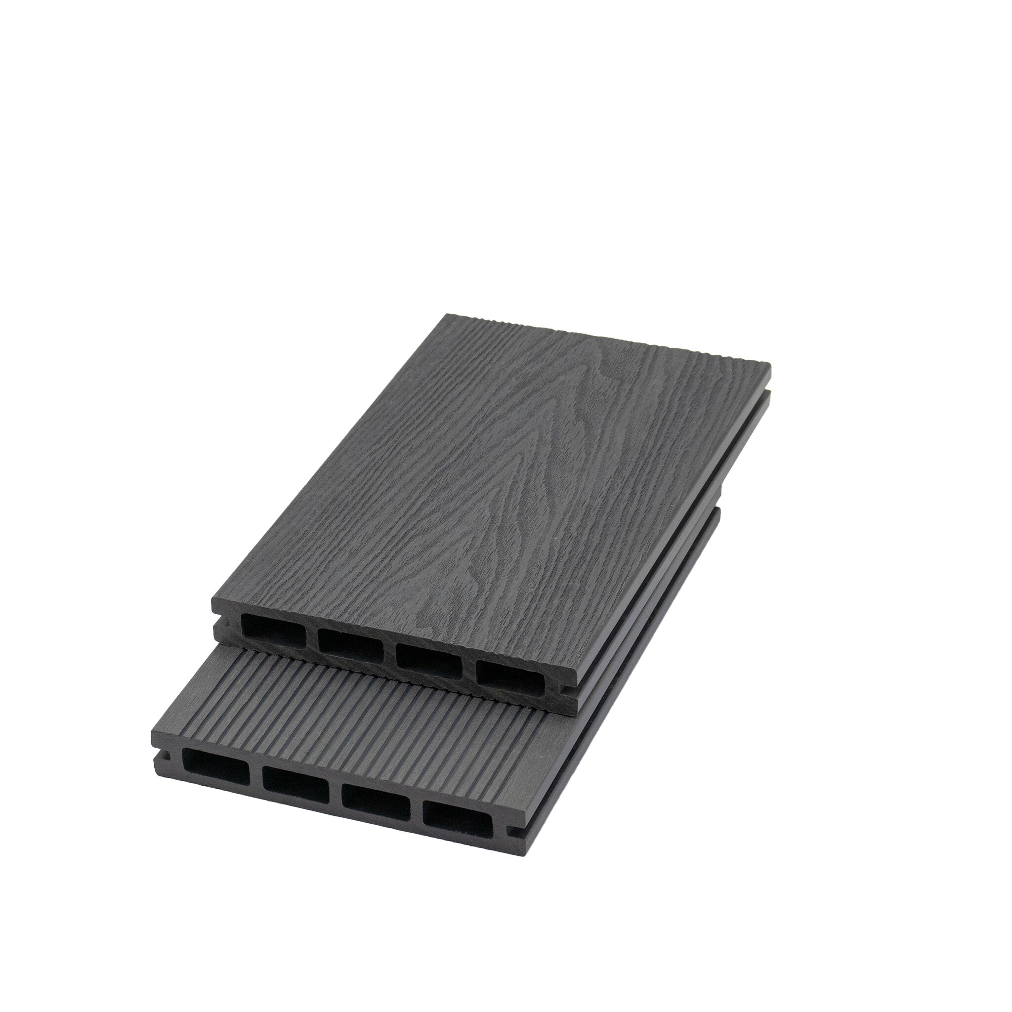 Placa de deck composto oco de grão de madeira em relevo 3D 150H22Z - Deck WPC externo
