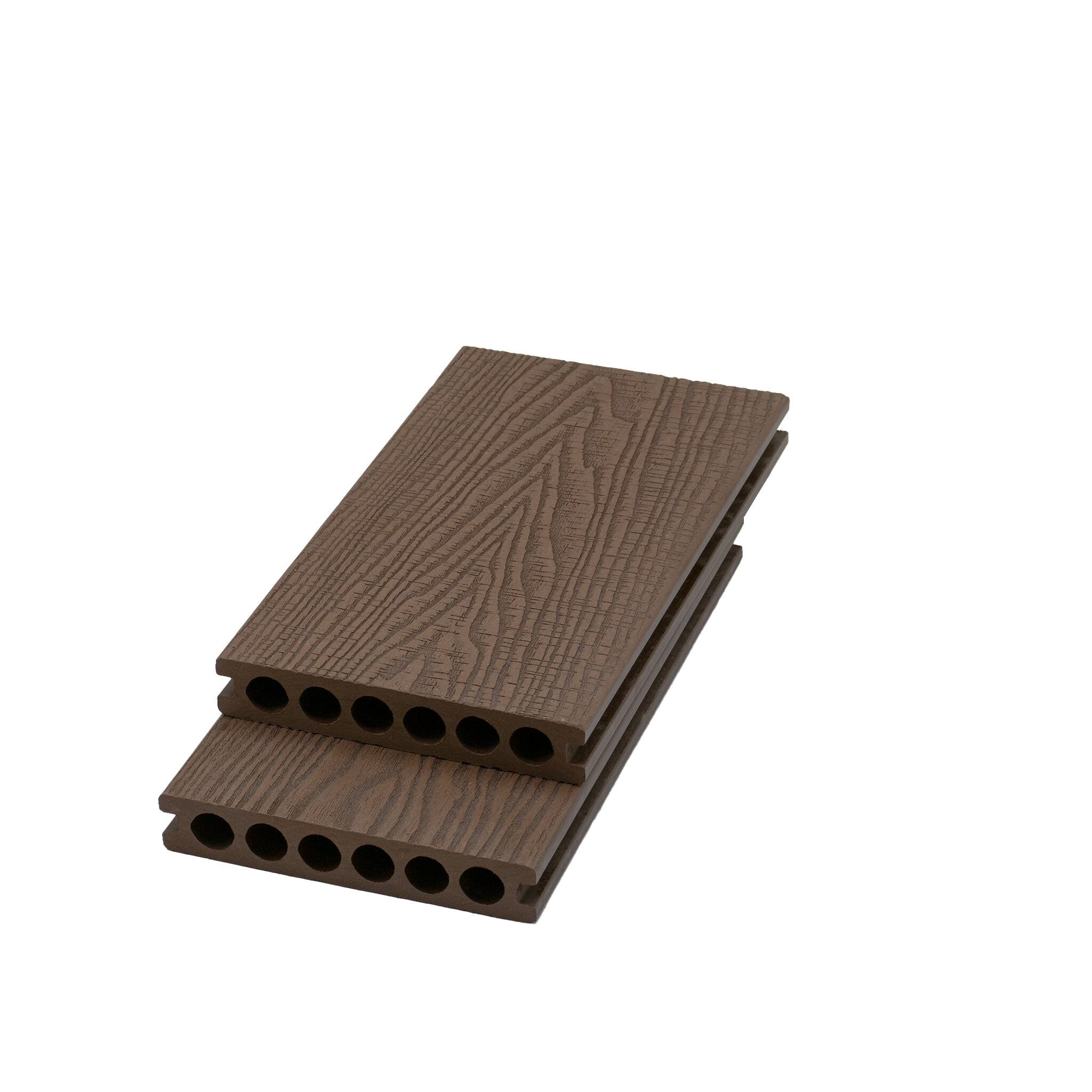 Planche de terrasse composite creuse à grain de bois gaufré 3D, plate-forme creuse 140H25U-terrasse extérieure WPC