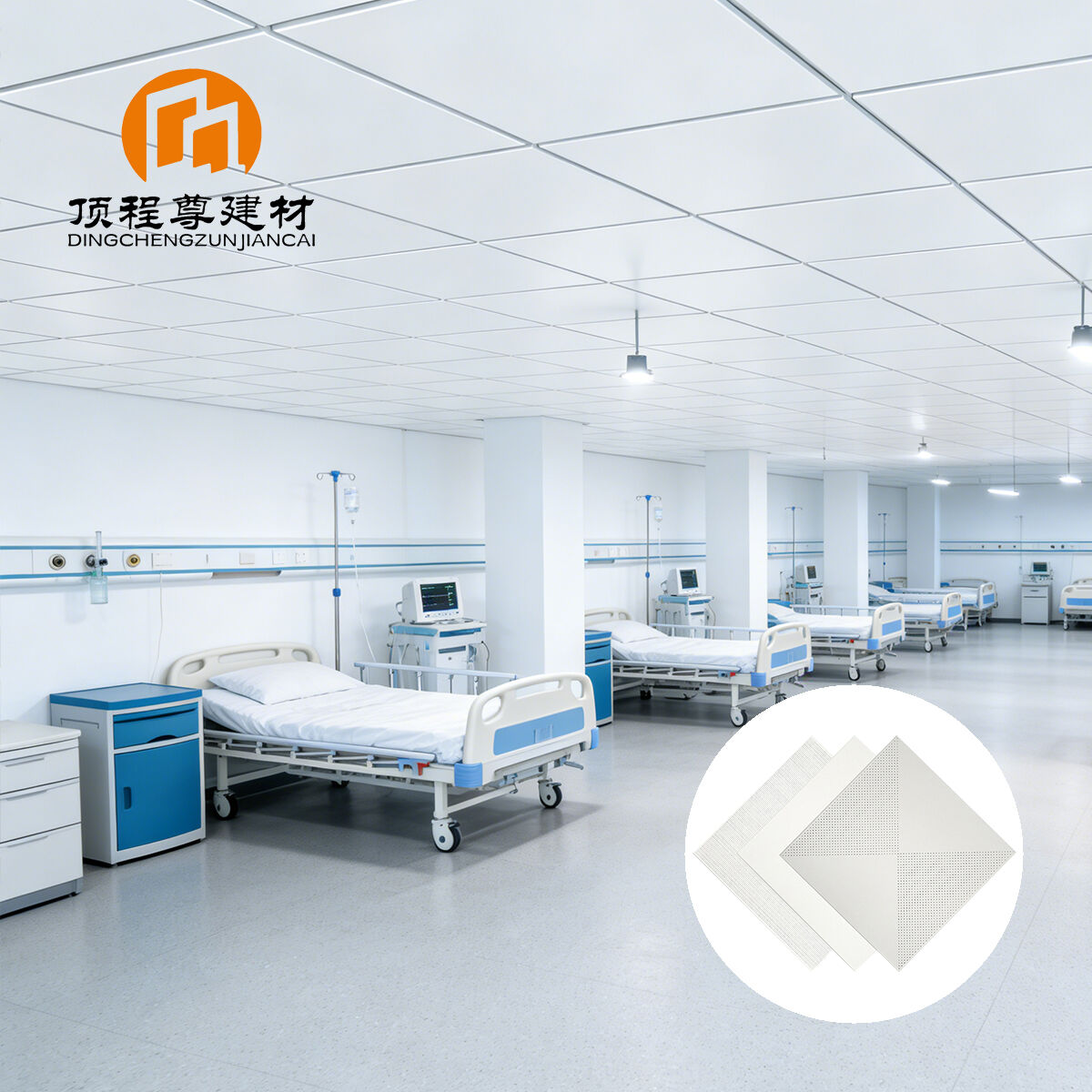 Customization 0.6-0.8mm Antimicrobial Coating 600*600 600*1200 Hospital Aluminum Ceiling Powder Coating Heat Transfer Printing