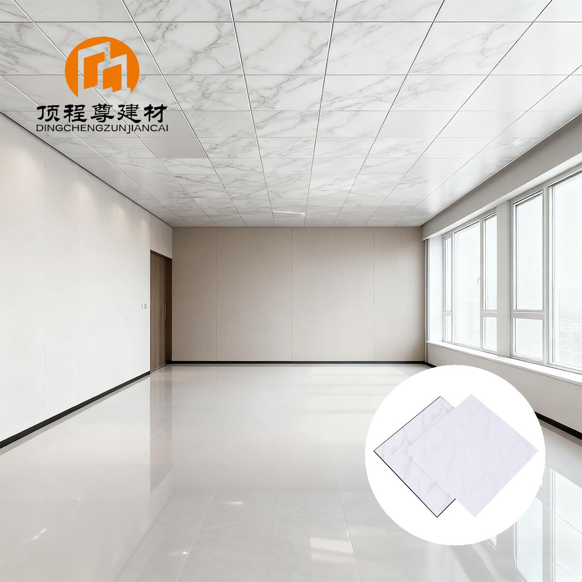 Ceramic Tile Pattern Aluminum Ceiling Panel｜A2-Class Fire, Moisture & Mold Resistance, 20+ Year Service Life, Top Solution for Commercial/Medical/Transportation Hubs.