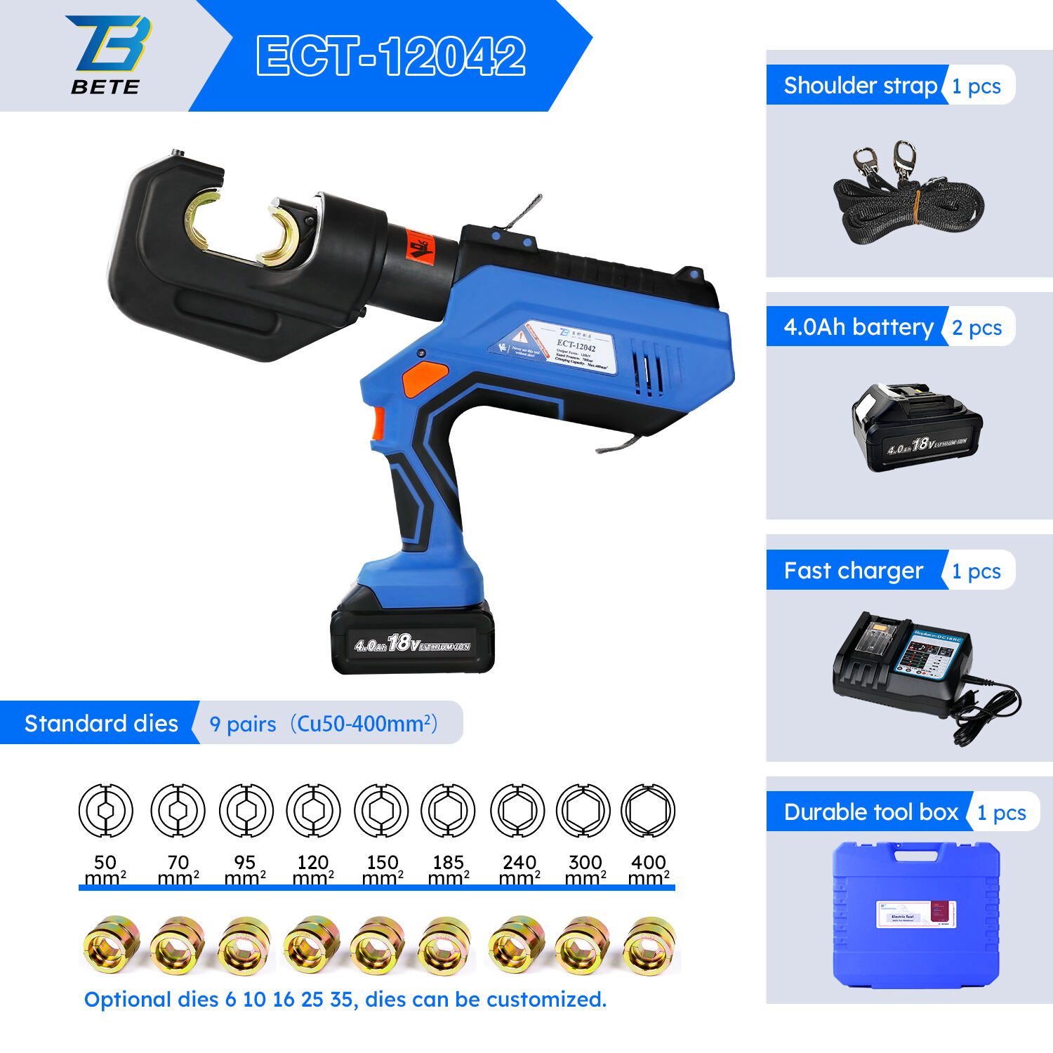 ECT-12042 Battery Cable Crimping Tool 12t