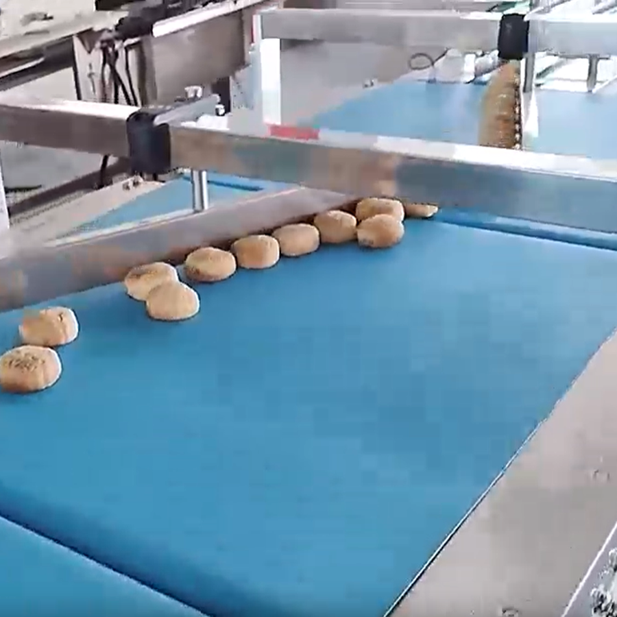 Mooncake automatic traying and packaging line