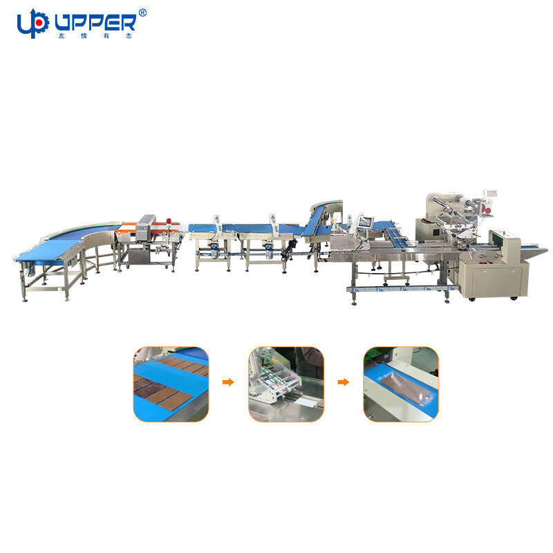 Automatische verpakkingslijn voor roostergewijs chocolade met kaartverdelingsmachine