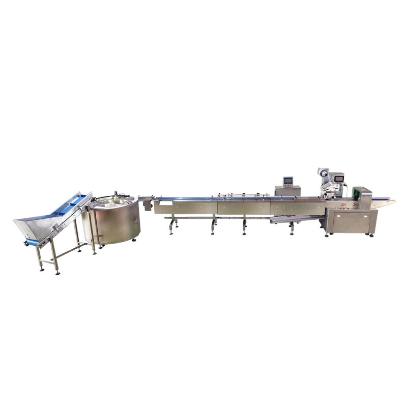 Bar shaped pastries Centrifugal turntable packaging machine automatic corn puffing stick packaging line