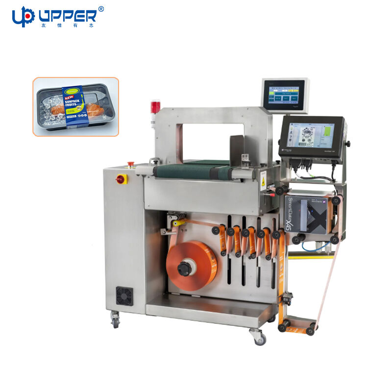 Fruits vegetables food Fully automatic vacuum feed banding machine with thermal transfer printer