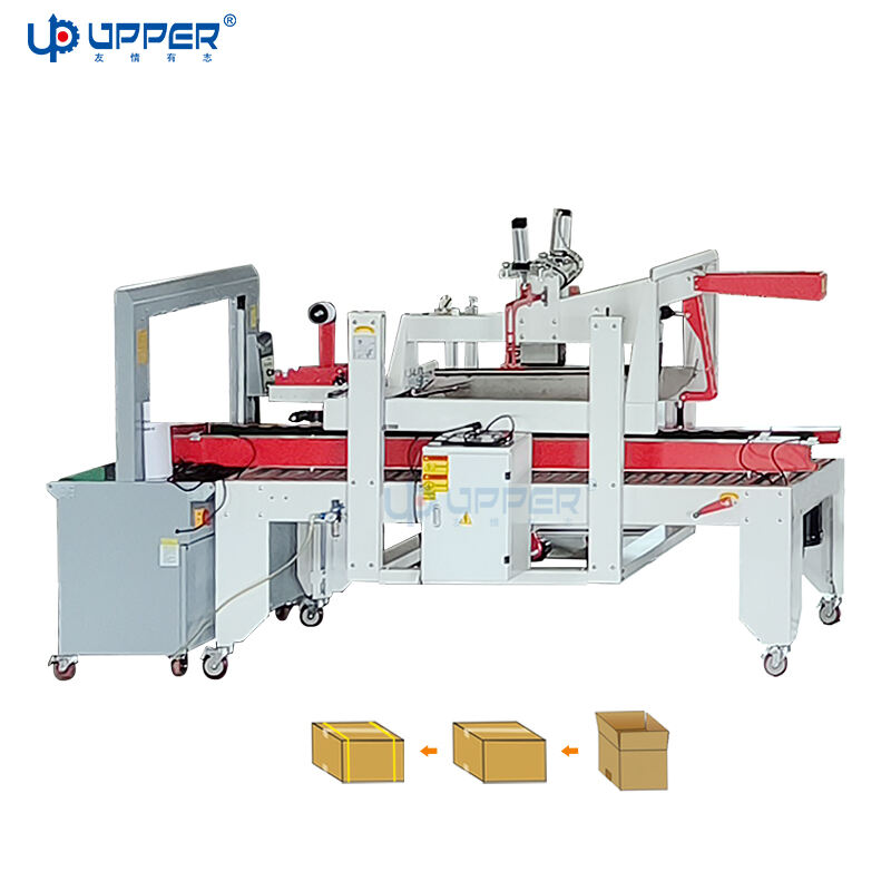 Food industry Automatic box case sealing and bundling machine