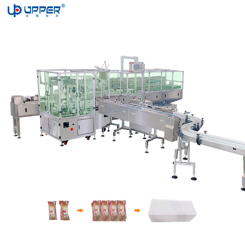 Máquina automática de clasificación y cartoneo para pan de chocolate Equipada con máquina de cola fundida