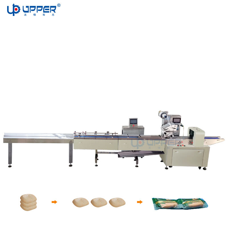 Petit pain au lait Machine d'emballage automatique à alimentation et tri combinés, ligne d'emballage en sachets liens
