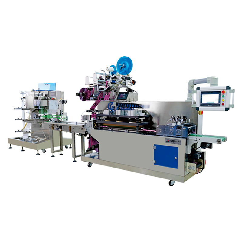 Single Disposable Wet Wipe Folding Cutting Packing Machine 4-Side Sealing Fever Cooling Patch Packaging Line