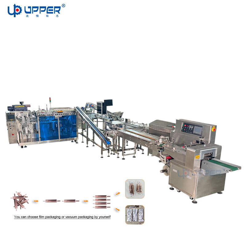 Centrifugal turntable copper tube automatic feeding Sorting machine with film packaging machine and vacuum bagging machine