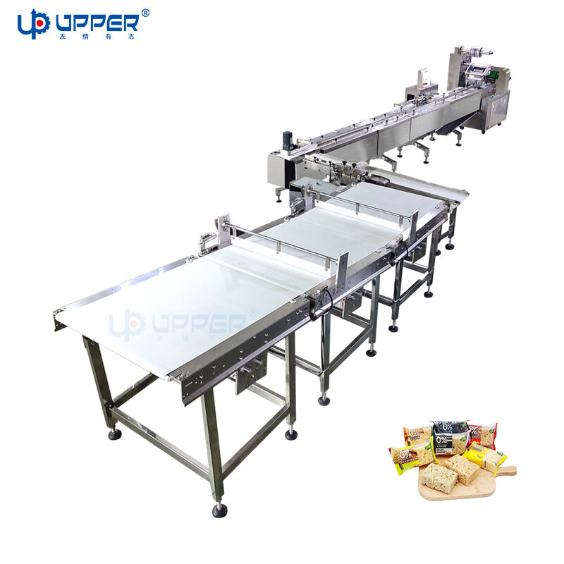 Sachima Automatic Feeding and Packaging Line with material splitting device for Fried noodles pastry
