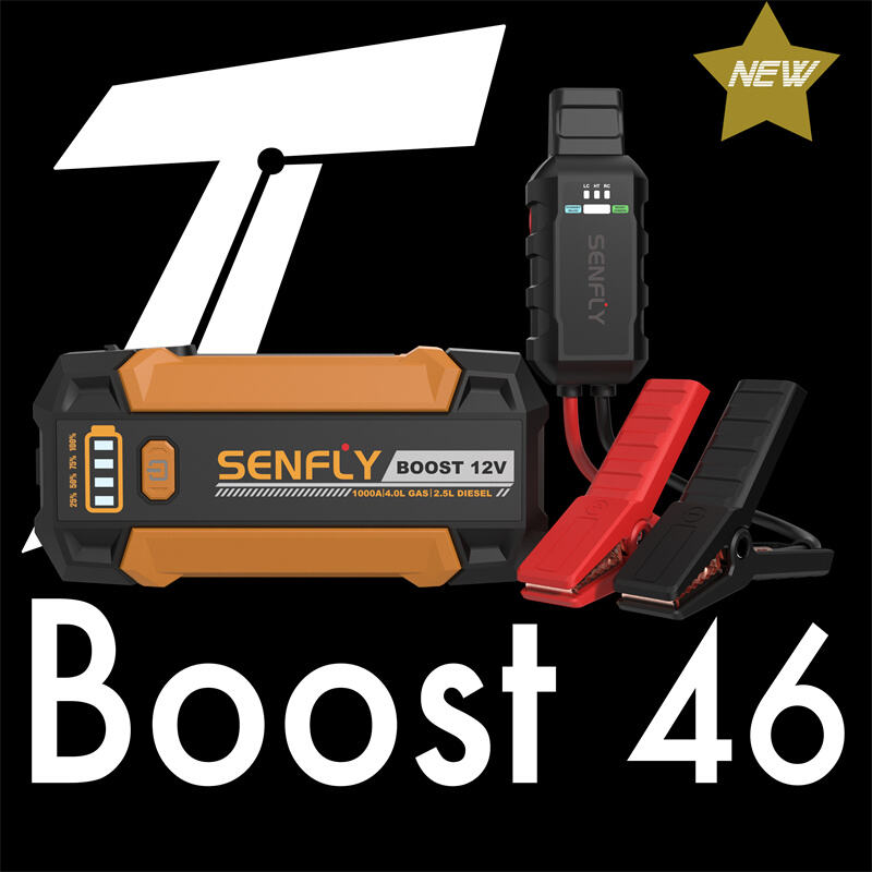 SENFLY T46 Premium Car Jump Starter 1000A 12V Portable Battery Booster Up to 6.0L Gas Diesel Engine.
