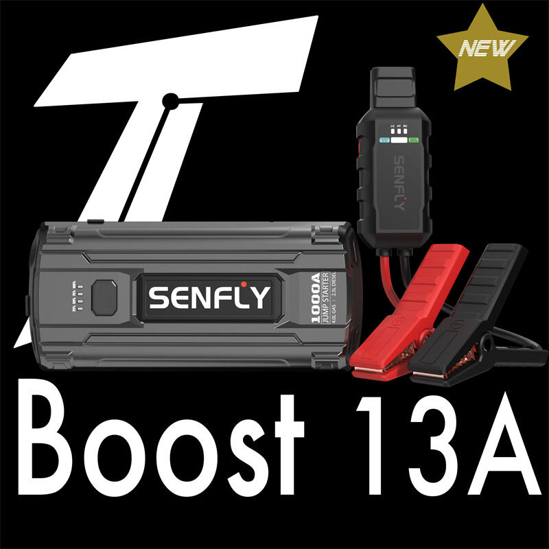 SENFLY 2026 New Released T13-A Car Jump Starter 600A 12V Portable Battery Booster Up to 4.0L Gas