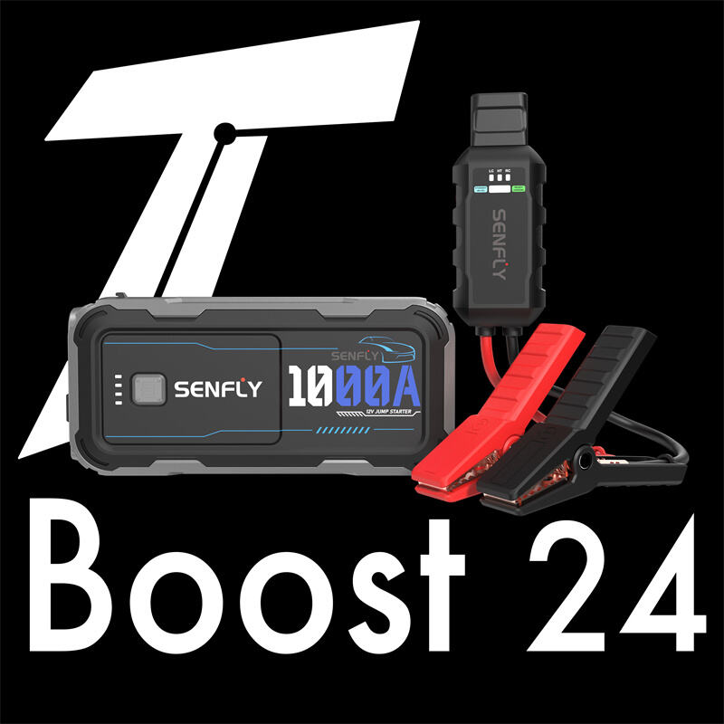 SENFLY 2026 New Released T24 Car Jump Starter 800A 12V Portable Battery Booster Up to 5.0L Gas Engine.