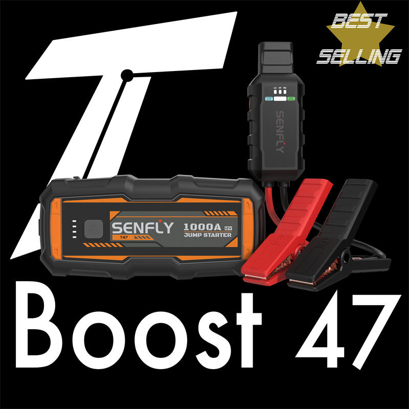 SENFLY T47 Premium Car Jump Starter 1000A 12V Portable Battery Booster Up to 6.0L Gas Diesel Engine.