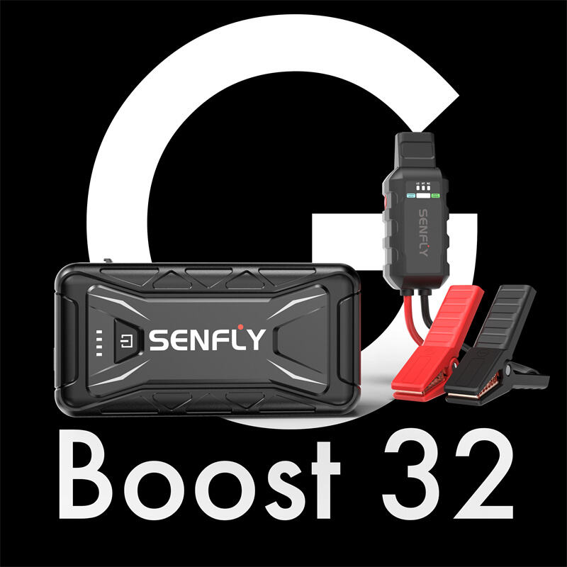 SENFLY 2026 New Released G32 Car Jump Starter 800A 12V Portable Battery Booster Up to 5.0L Gas Engine.