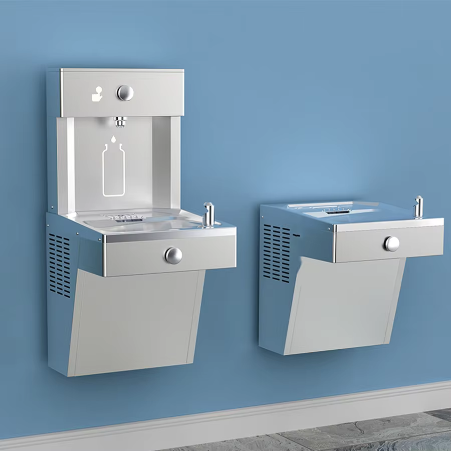 Vandal Resistant Wall Mounted Non-electrical Water Drinking Fountain Manual Operated for Outdoor Park