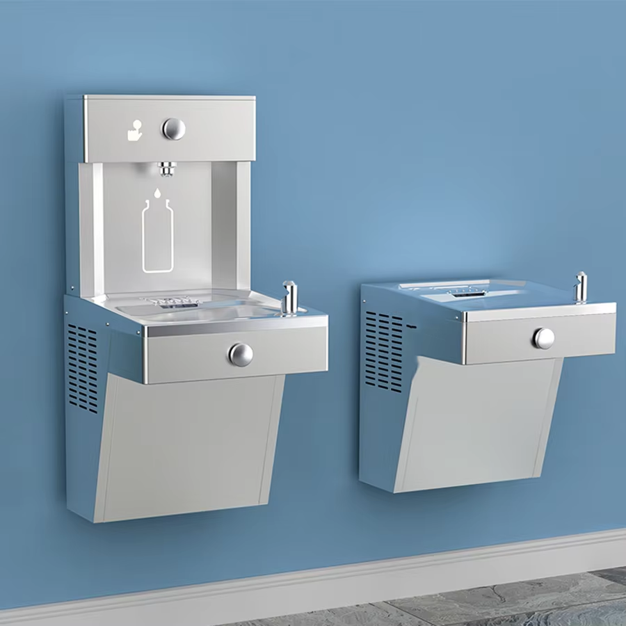 What regulations affect drinking fountain installation in public spaces?
