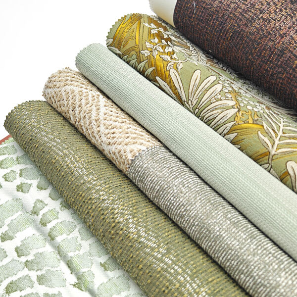 Green Curtain Fabrics | Gradient, Herringbone & Tweed Materials