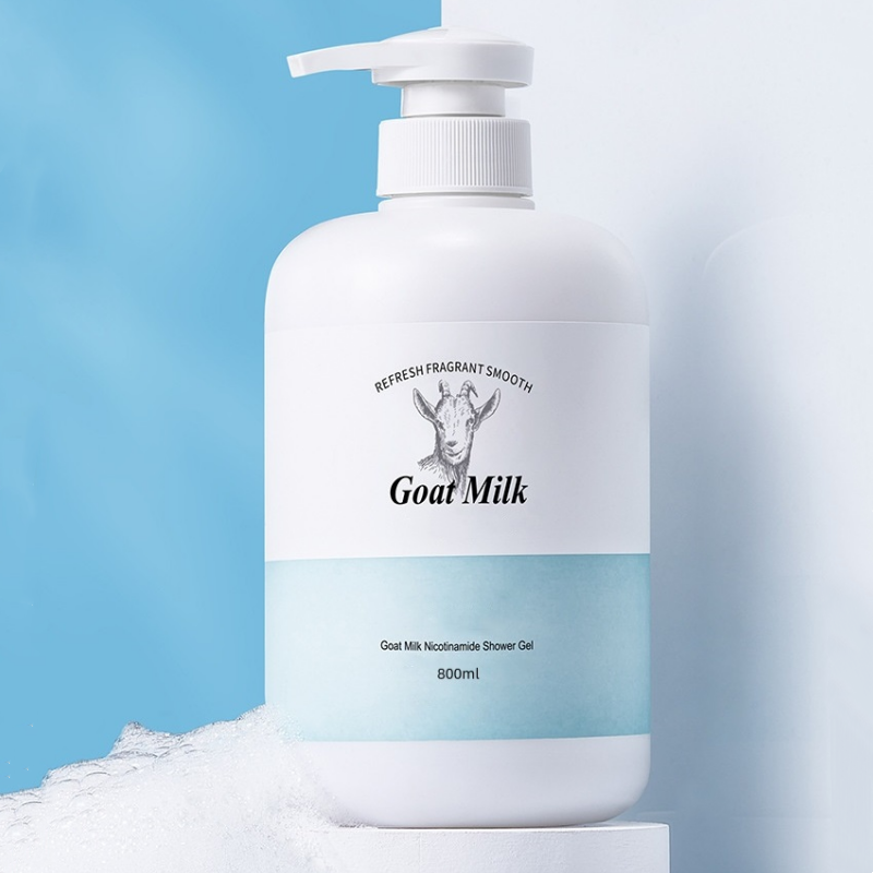 Exfoliating  Shower Gel Gentle Cleansing Hydrating Goat Milk Body Wash for All Skin Types