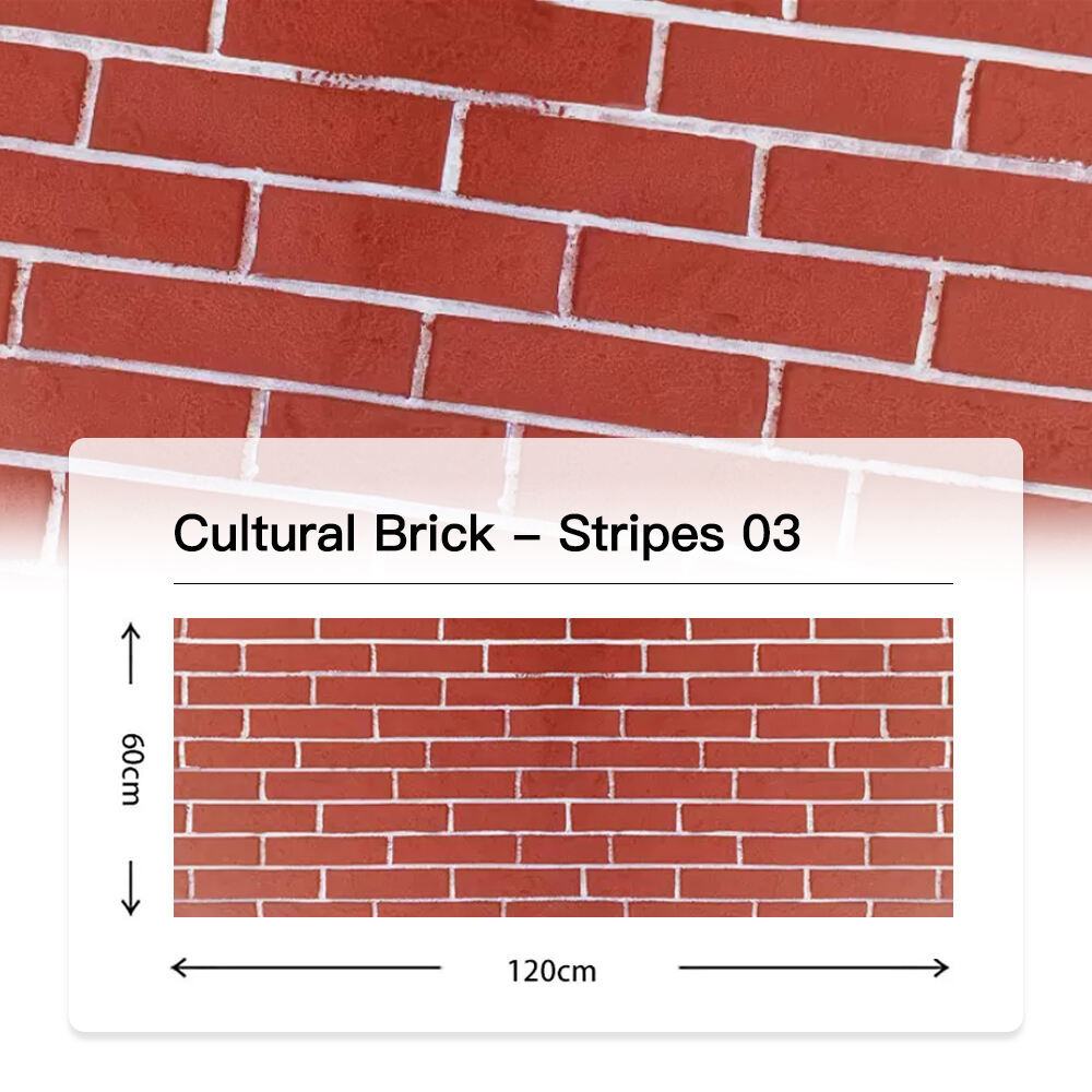 Red and White Stripes Corrugated PU Cultural Bricks