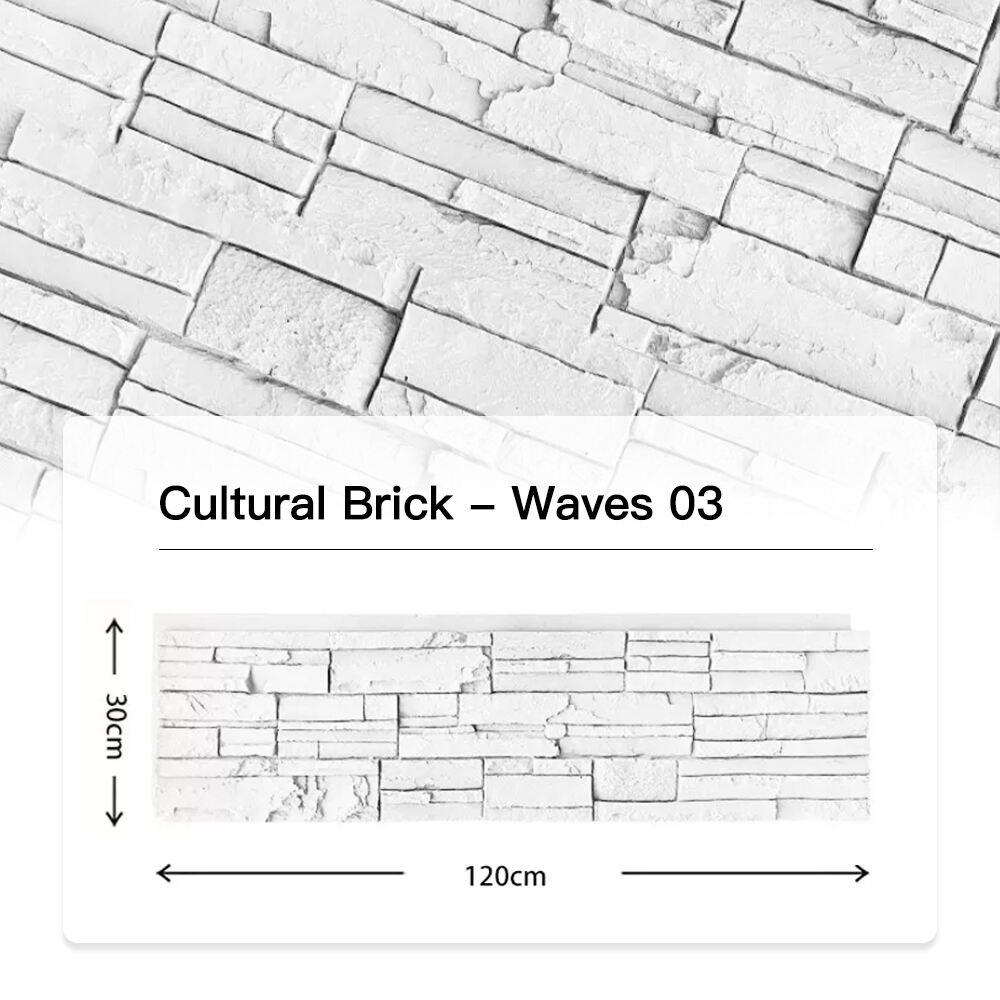 Briques culturelles en PU ondulé blanc