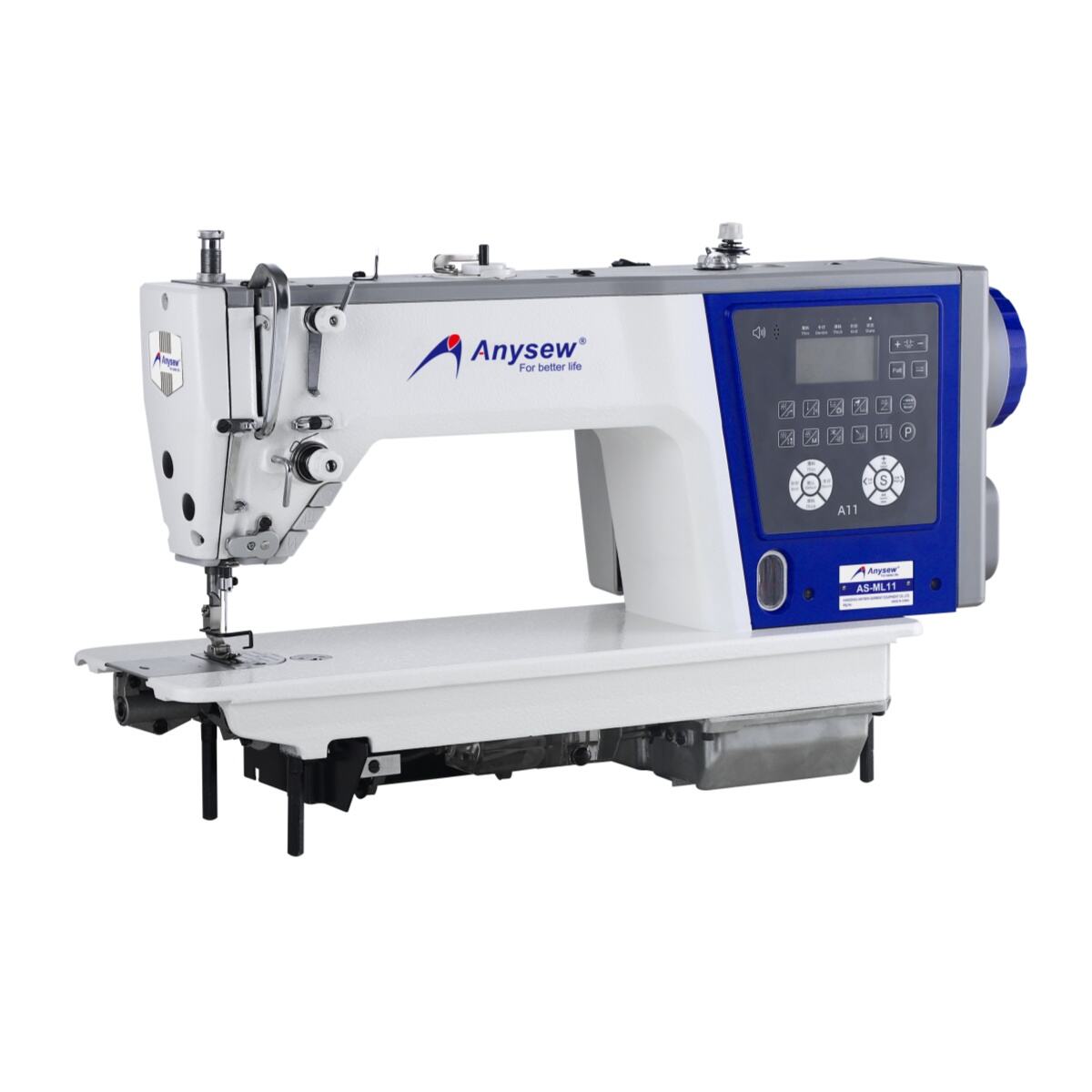 AS-ML11 Компјутеризована једноиглена машинска машинка за шивање са уређајем за два корака мотора