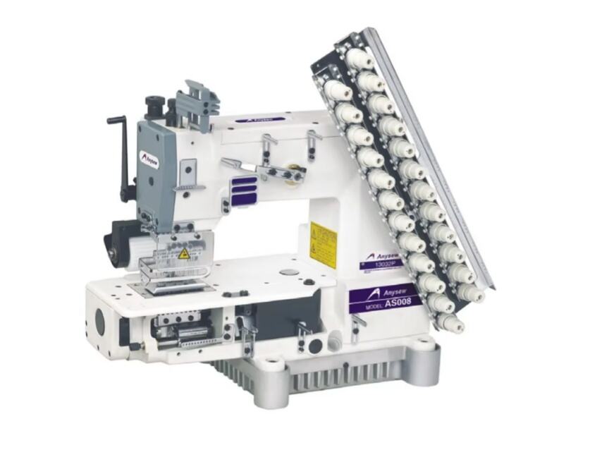 AS008-13032P Көп ийнелүү, эки чынжырлуу тегерек тигүүчү машина