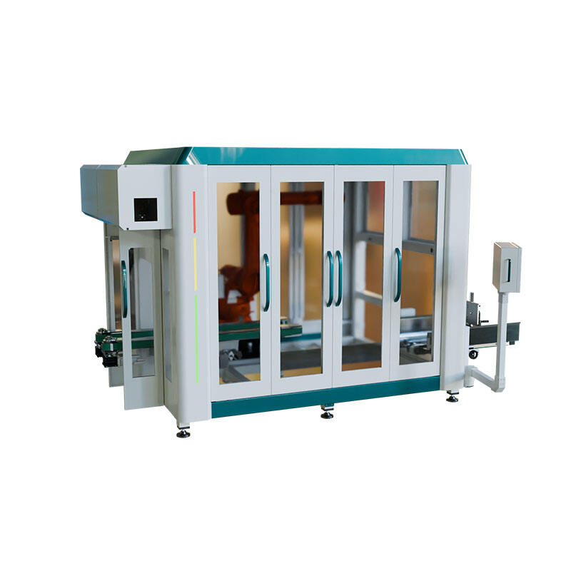 Automatic carton case box erecting robot packer and tape sealing machine