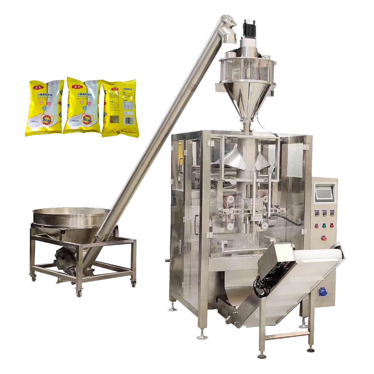 Automatic starch protein gypsum masala cocoa coffee milk condiment powder pouch filling and packing machine 250g 1kg 5kg